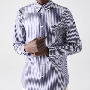 Lacoste Regular Fit Striped Cotton Shirt